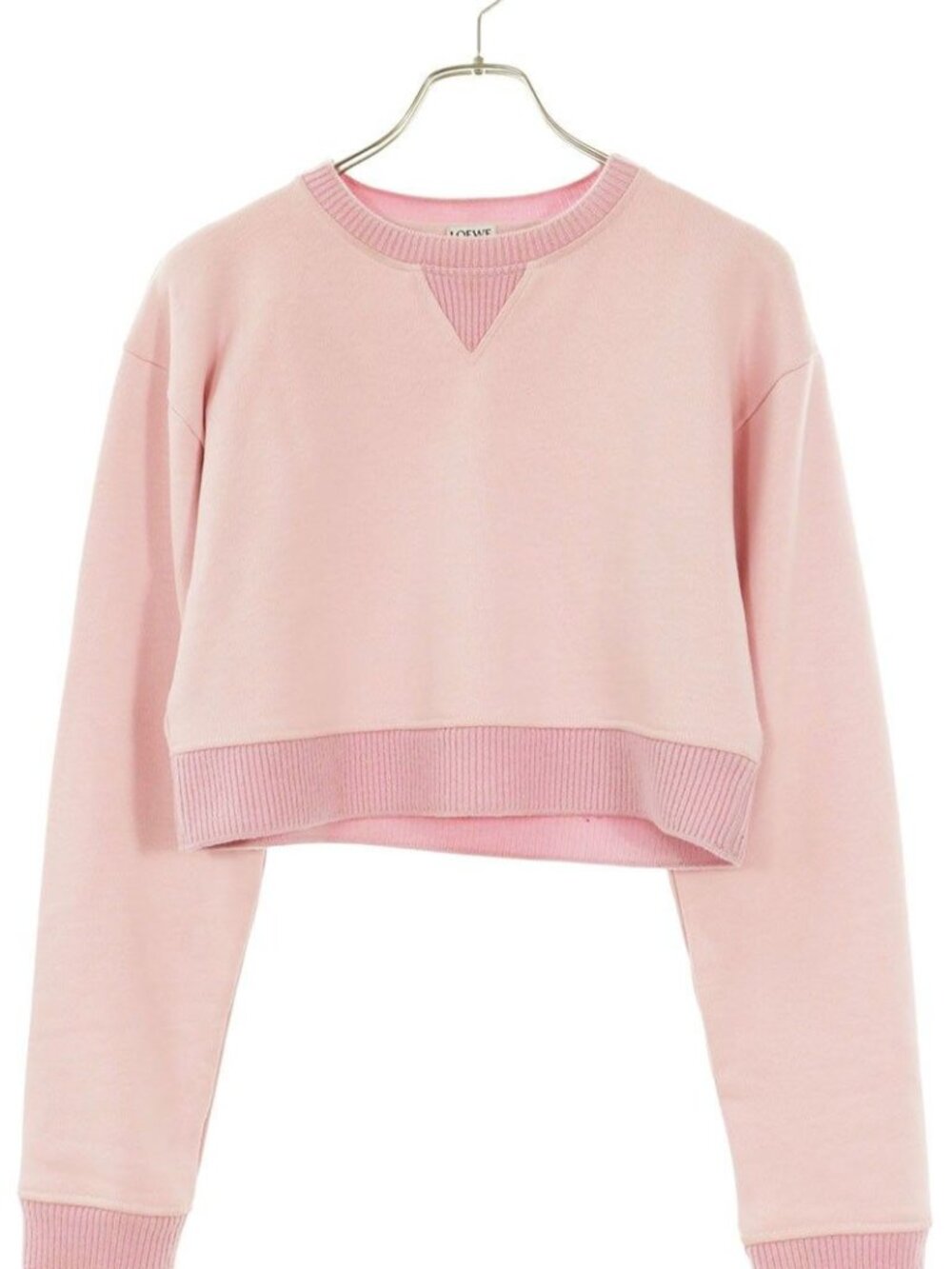 Loewe Anagram Embroidery Crop Drib Knit Sweatshirt XS